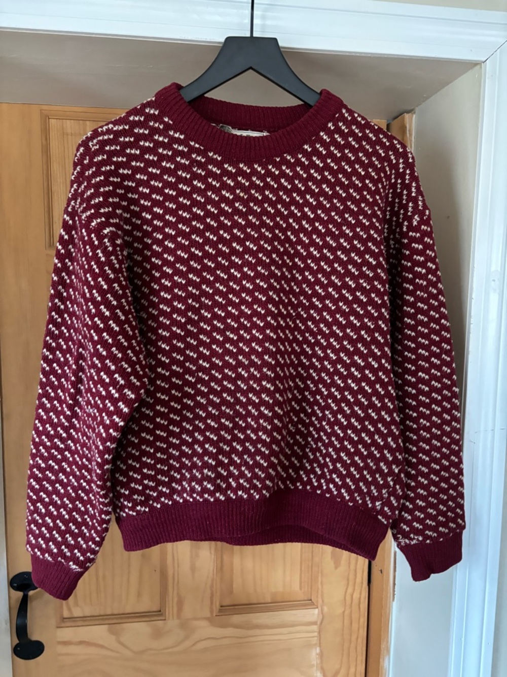 Vintage LL BEAN Unisex Norwegian Birdseye Fisherman Wool Sweater Pullover,Mens M